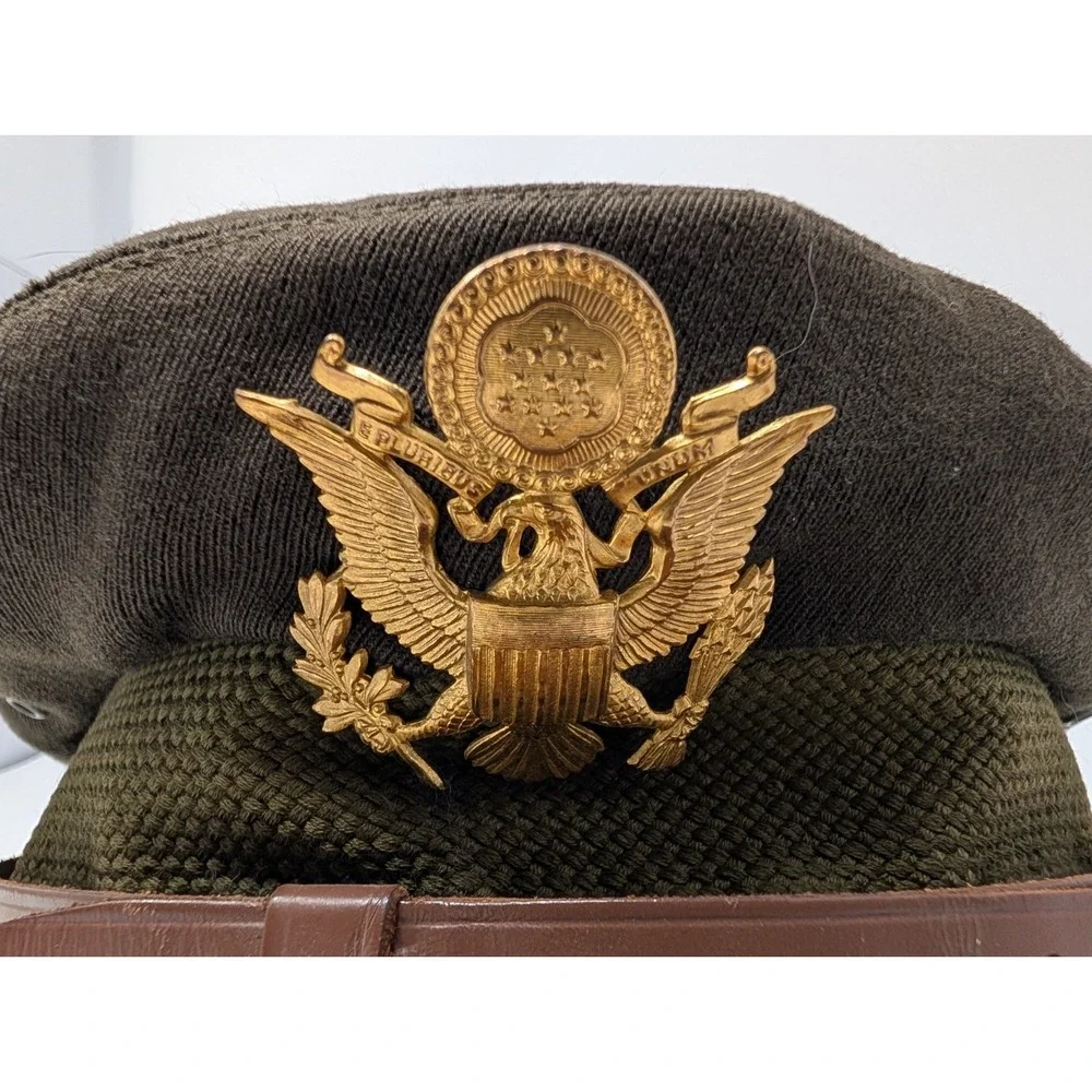 WWII USAAF Knox Flighter Officer Crusher Visor Hat Cap WW2 Named